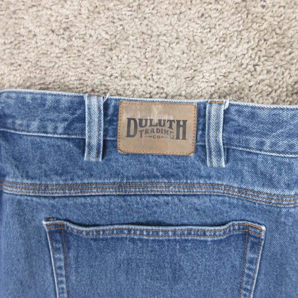 Duluth Jeans Mens 50x32 Blue Workwear Faded Heavy Cotton Relaxed Denim Pants